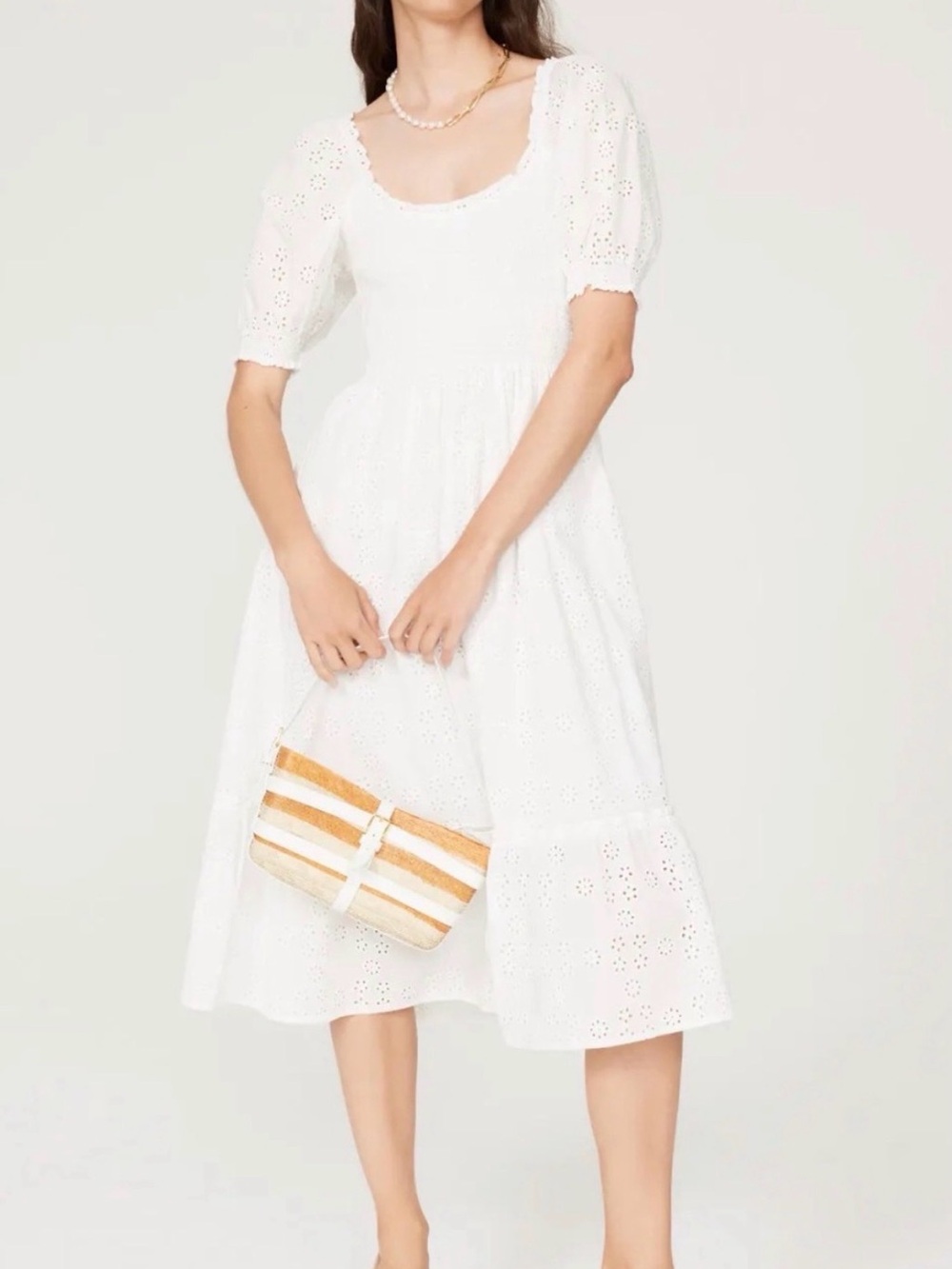 Hill House The Eyelit Louisa Nap Dress - White, Size XS